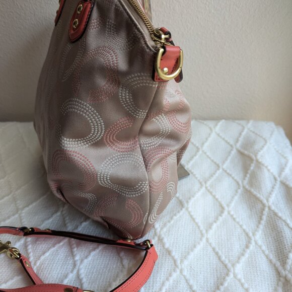 Coach A1420-F25183 Ashley dotted op art satchel beige, pace, gold - Picture 4 of 12